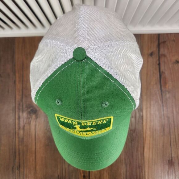 John Deere Hat Cap Strap Back Green Embroidered Farmer Farm Mens Tractor Field - Picture 7 of 10